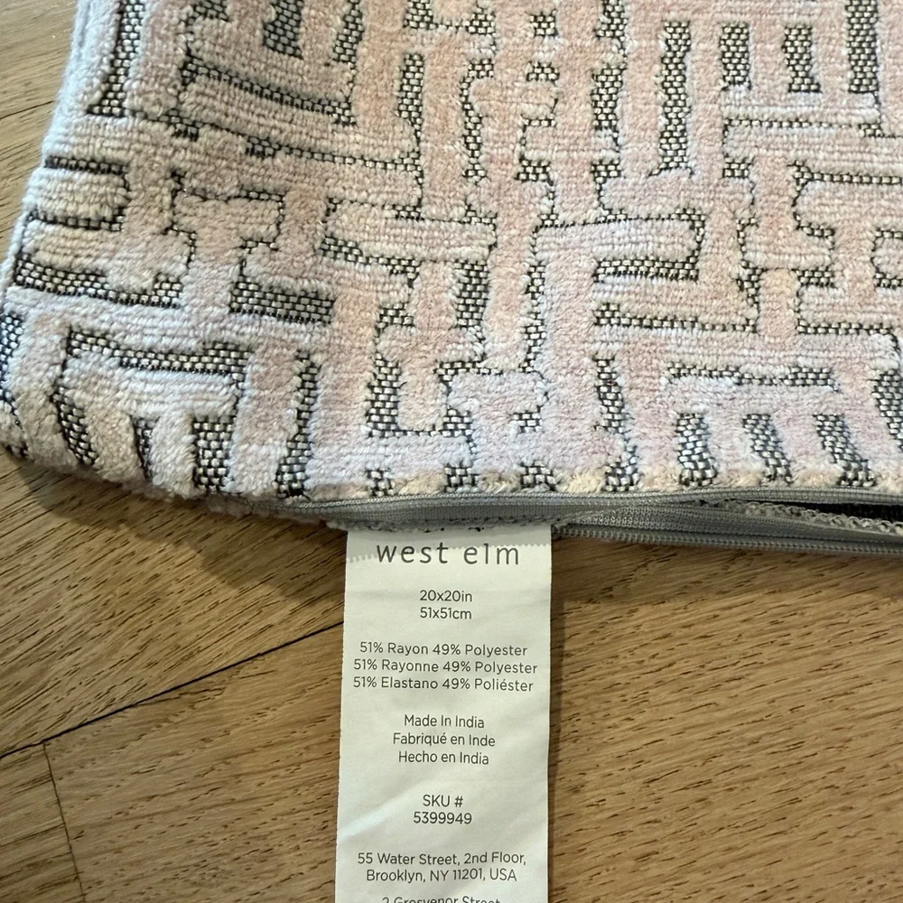 West Elm Pink and Gray Geometric Throw